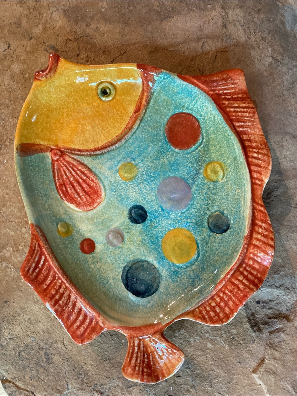 Colorful Fish Platter Hand Painted and Made in Italy